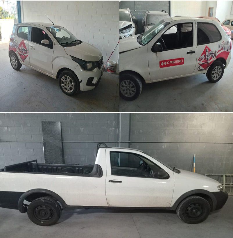 UM AUTOMOVEL FIAT/MOBI LIKE, ANO/MODELO 2018-UM AUTOMOVEL FIAT/PALIO FIRE, ANO/MODELO 2015- UM AUTOMOVEL FIAT/STRADA FIRE, ANO 2011, MODELO 2012